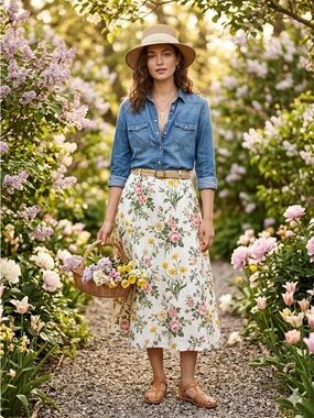 VTG H&M L.O.G.G. Heavyweight 100% Cotton Western Denim Shirt Sz.4EUC